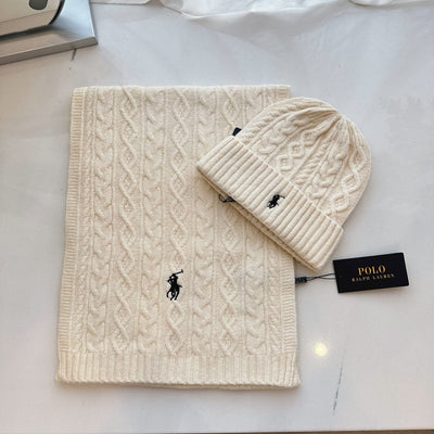 POLO scarf hat knitted set