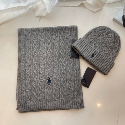 POLO scarf hat knitted set