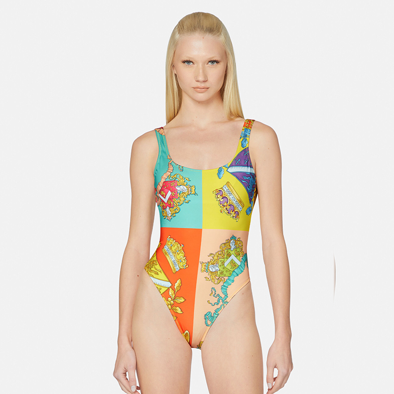 Printed one-piece swimsuit