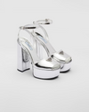 PR* 23 new metallic leather platform sandals