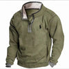 Men's Stand Collar Zip Fly Fleece Casual Sweatshirt