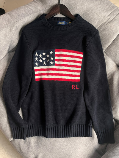 Ralph* Lauren* Men's Flag Knit Sweater VIP High Quality