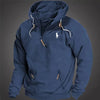 Men's Hooded Lace-up Zip Casual Sweatshirt