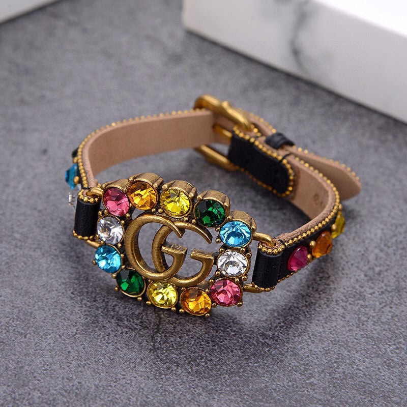 GG Lambskin vintage bracelet colored diamonds