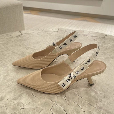 DR Alphabet knitted pointed toe shallow sandals