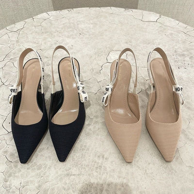 DR Alphabet knitted pointed toe shallow sandals