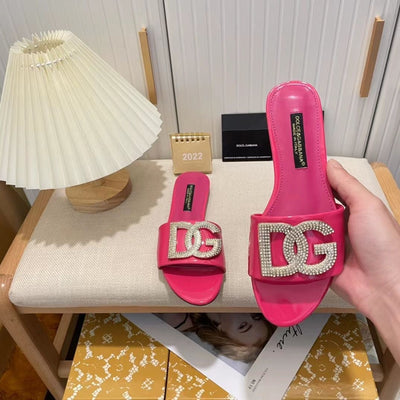 DG letter rhinestone slippers