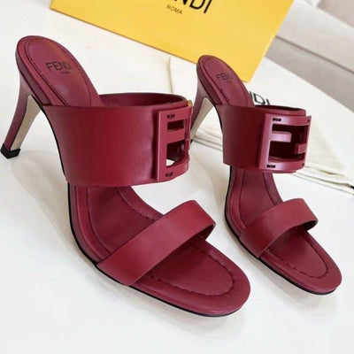 FD Summer Fashion Leather High Heeled Sandals