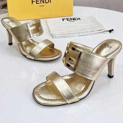 FD Summer Fashion Leather High Heeled Sandals