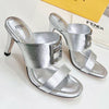 FD Summer Fashion Leather High Heeled Sandals