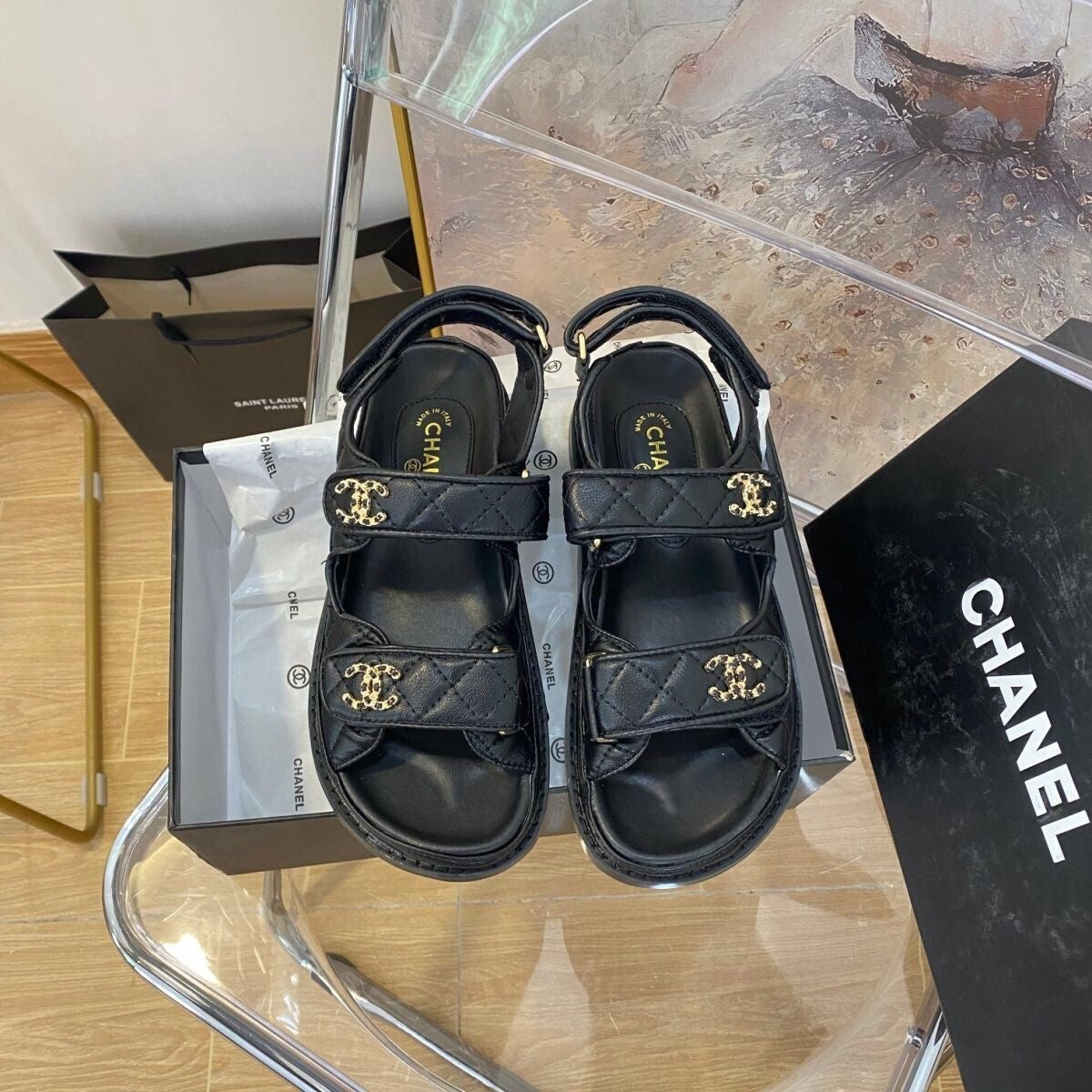 CHA* 1:1 VIP High Quality Velcro Sandals