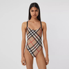 Checkered backless one-piece sexy swimsuit