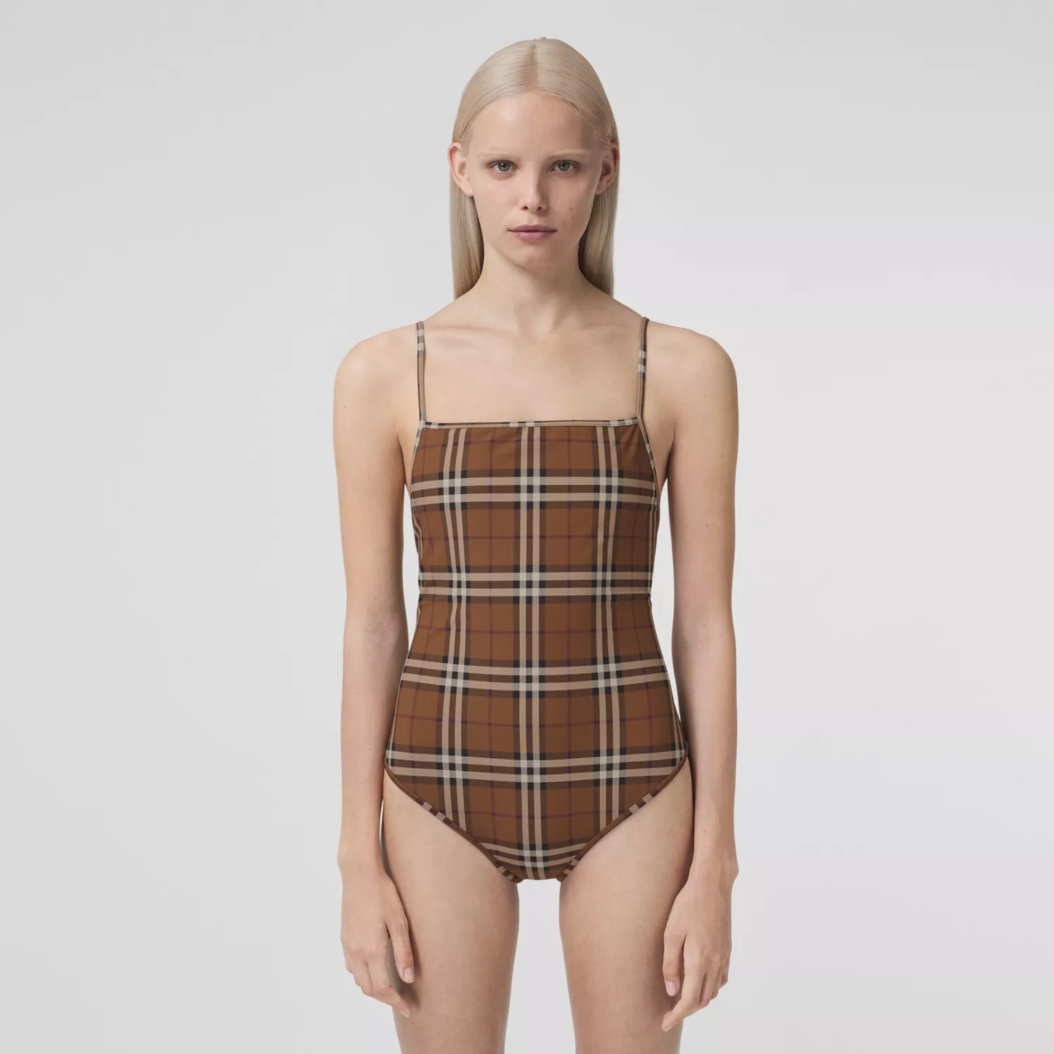 Checkered backless one-piece sexy swimsuit