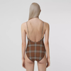 Checkered backless one-piece sexy swimsuit