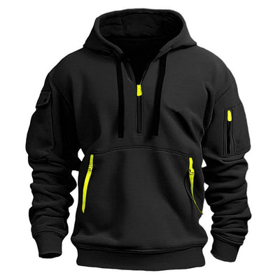 Men's Zipper And Multi Pocket Casual Sweatshirt