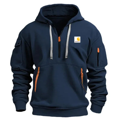 Men's Zippered Multi-Pocket Casual Sweatshirt