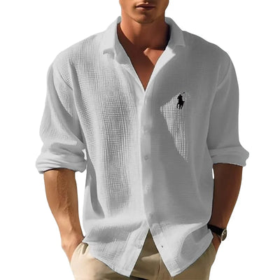 Mens Waffle Button Down Casual Shirt