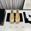 Golden soft satin Chanel shoes VIP1:1