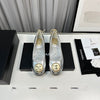 Golden soft satin Chanel shoes VIP1:1