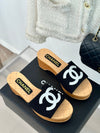 CH***24P new wood grain thick-soled sandals and slippers