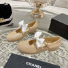 Xiang 2024ss bow elastic one-strap flat shoes VIP 1:1