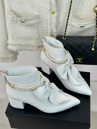 Chanel 24P new big bow pearl double C boots series VIP1:1