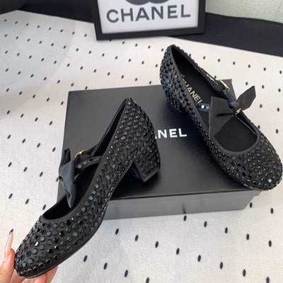 Bow rhinestone Mary Jane shoes Chanel VIP1:1