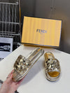 Pink Glitter Fendi Flat Slides