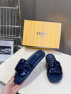 Pink Glitter Fendi Flat Slides