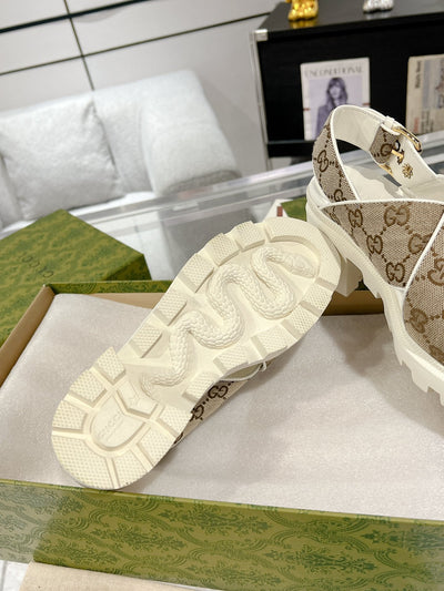 New women's GG grooved sole sandals.VIP1:1