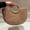 Straw bag Y casually matched