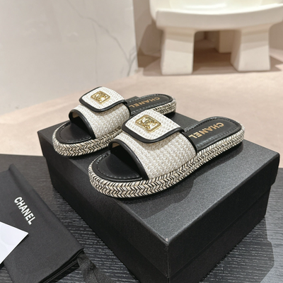 Chanel new woven bottom slippers VIP 1:1