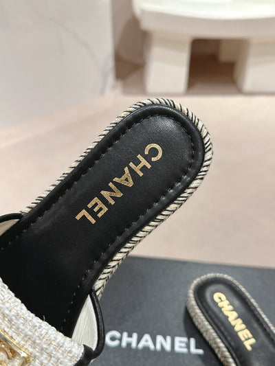 Chanel new woven bottom slippers VIP 1:1