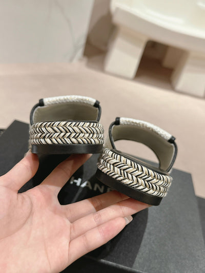 Chanel new woven bottom slippers VIP 1:1