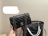 Mesh hollow ch*** tote chain bag