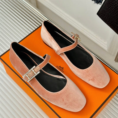 HERME* Hermes Spring and Summer New Classic H Buckle Mary Jane Shoes Series VIP 1:1