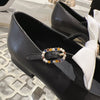 Xiang 2024ss bow elastic one-strap flat shoes VIP 1:1