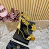 Walking charm and beauty online Versace new high heels