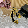 Walking charm and beauty online Versace new high heels