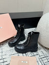 Retro motorcycle boots lace-up Martin boots Miu Miu autumn and winter SS VIP1:1