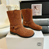 Loewe autumn and winter new 2024SS square heel thick-soled women's boots VIP 1:1