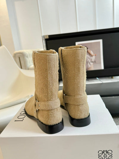 Loewe autumn and winter new 2024SS square heel thick-soled women's boots VIP 1:1