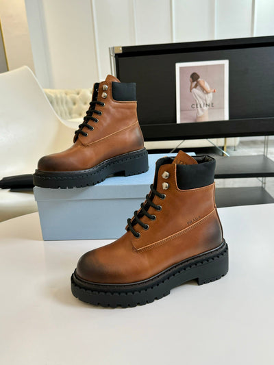 2024SS Prada Thick-soled Retro Martin Boots VIP1:1