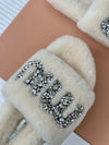 Rhinestone fur slippers 2024 Miu Miu SS VIP1:1