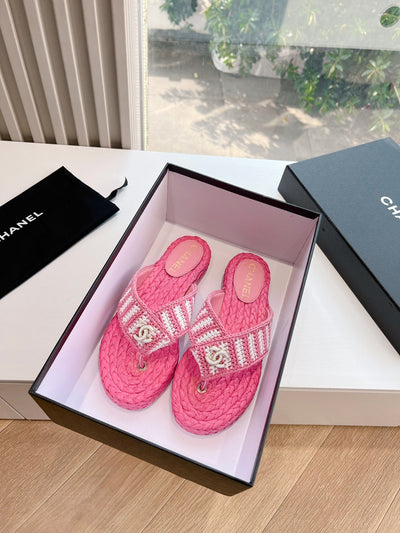 Pink Chanel bow sandals VIP1:1