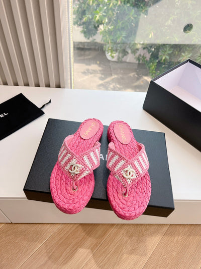 Pink Chanel bow sandals VIP1:1