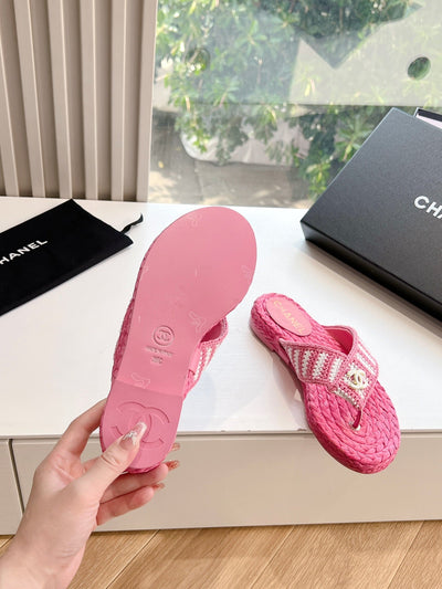 Pink Chanel bow sandals VIP1:1