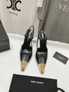 2024 New Saint Laurent VIP 1:1 Brand New Gold Square Toe High Heels Single Shoes