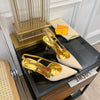 Gold LV pointed high-heeled sandals VIP1:1