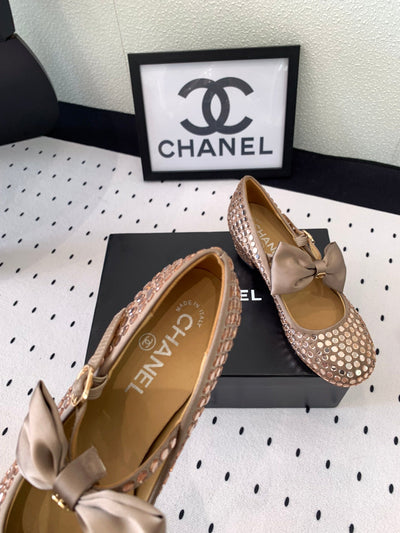 Bow rhinestone Mary Jane shoes Chanel VIP1:1